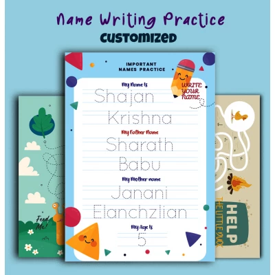 colorful handwriting worksheets with alphabets and numbers