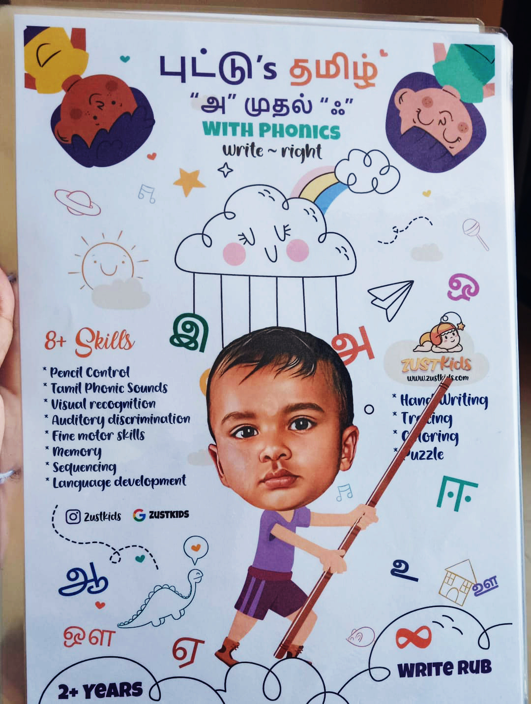 Tamil Early Mastery Kit (Uyir, Mei, UyirMei Ezhuthukal, Phonics, 247 Letters Sound Chart, (Read Write Rub))