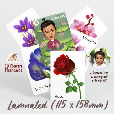 buy personalized unique educational gifts for kids - flowers flashcards