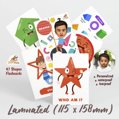 Shapes Flashcards (2D and 3D), high quality, unique gift idea, waterproof, durable, laminated, child safe